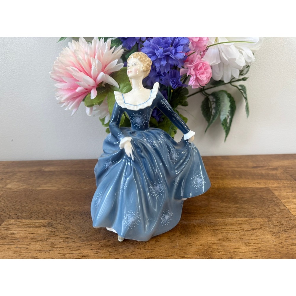 Royal Doulton Fragrance HN 2334 Bone China Figurine Blue Dress 1960s Lady Figure